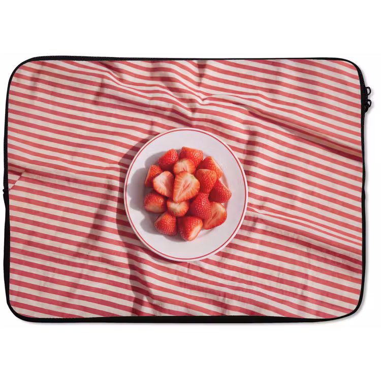 Eten - Aardbeien - Fruit - Zomer - Rood laptophoes neopreen klein -zkaufland3dotto