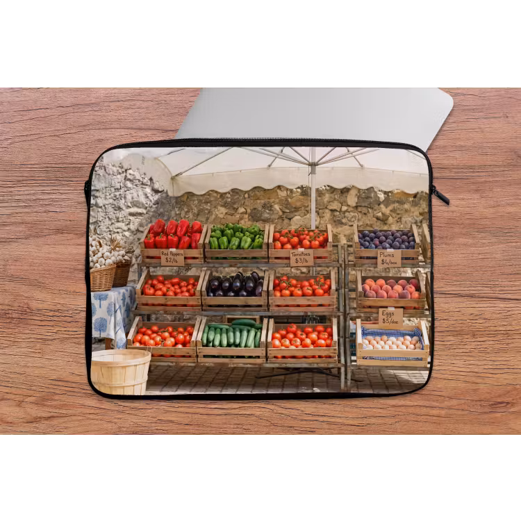 Laptop hülle - Essen – Markt – Frisch - Eten - Markt - Vers laptophoes neopreen klein