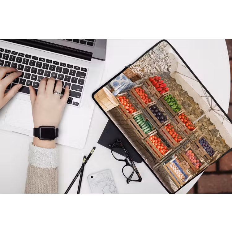 Laptop hülle - Essen – Markt – Frisch - Eten - Markt - Vers laptophoes neopreen klein
