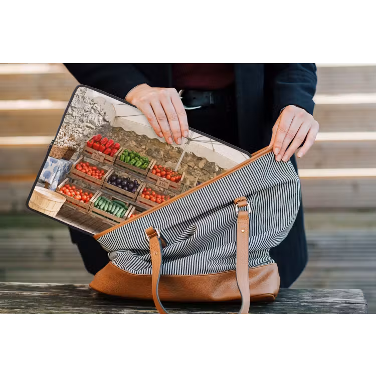 Laptop hülle - Essen – Markt – Frisch - Eten - Markt - Vers laptophoes neopreen klein