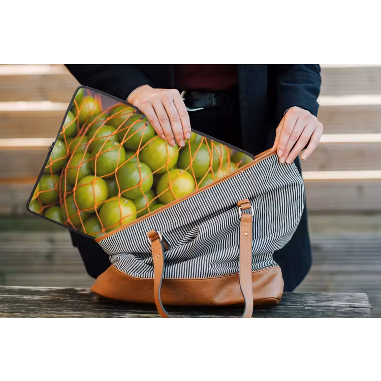 Eten - Net - Groen - Markt laptophoes neopreen klein -tas