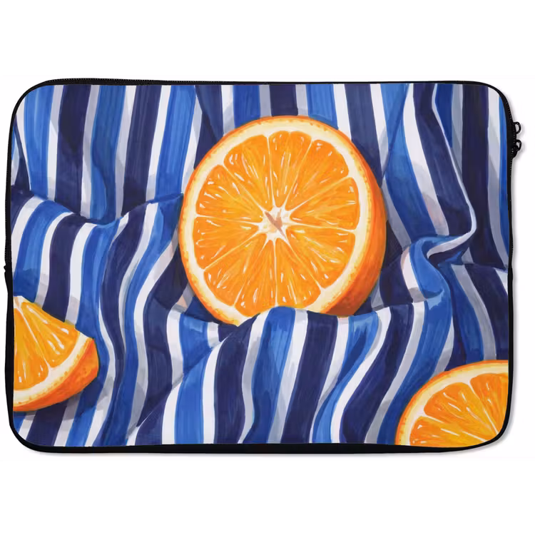 Laptop hülle - Essen – Obst – Orange - Eten - Fruit - Oranje laptophoes neopreen klein