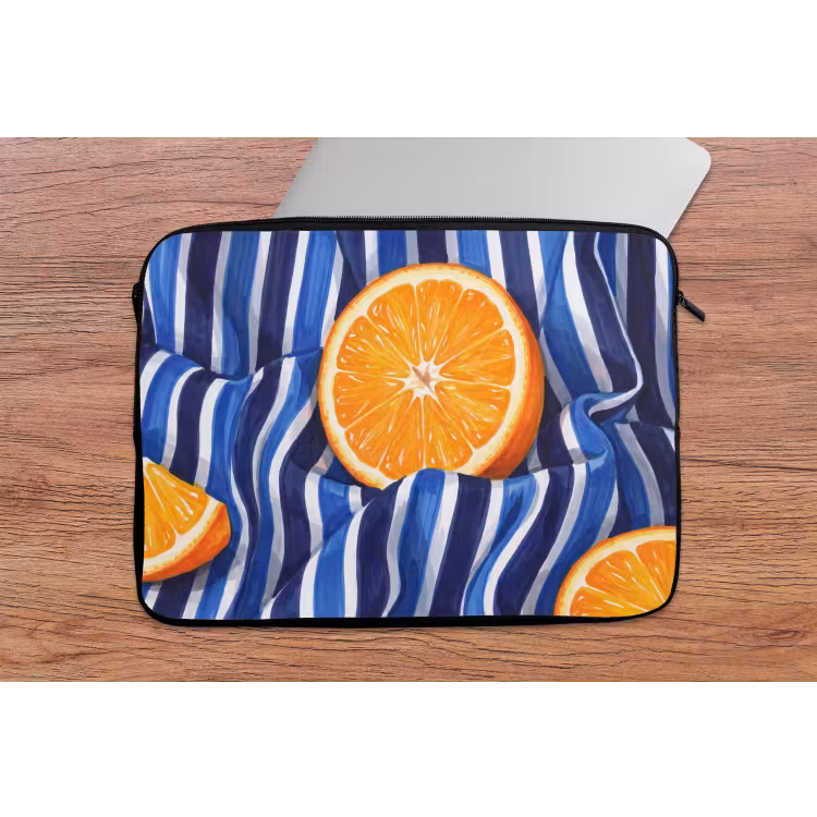 Laptop hülle - Essen – Obst – Orange - Eten - Fruit - Oranje laptophoes neopreen klein