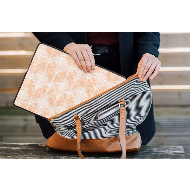 Waaier - Patroon - Perzik laptophoes neopreen klein 279 -tas