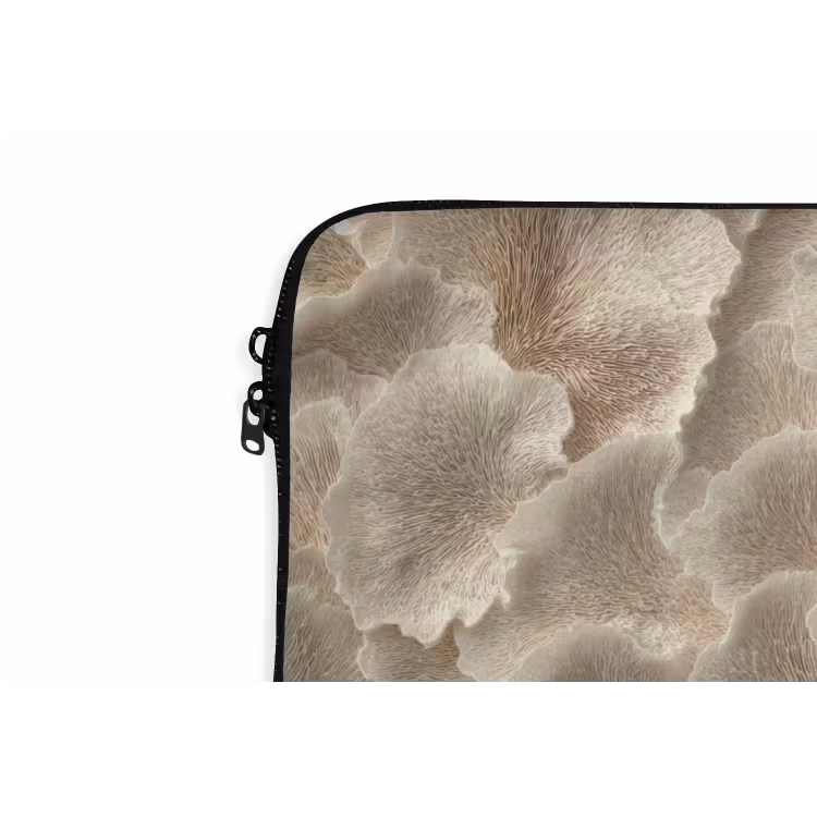 Waaierstructuren - Beige - Vezeltextuur laptophoes neopreen klein 279 -detail