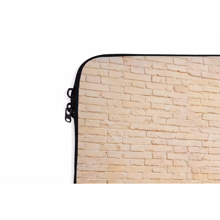 Fiets - Mand - Eten - Geel - Zomer laptophoes neopreen klein -detail