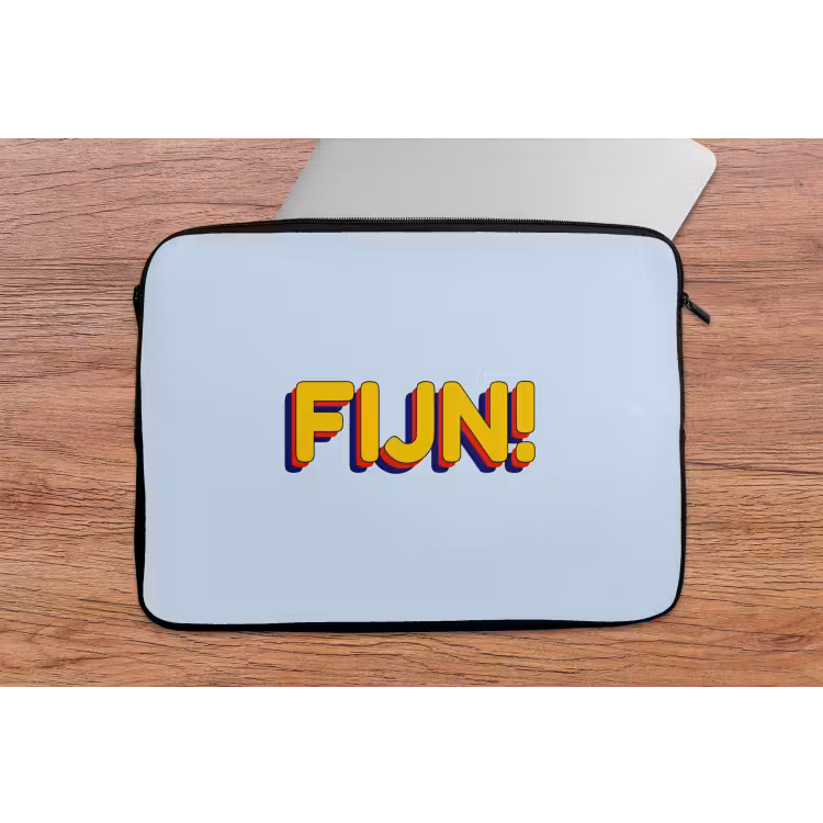 Fijn - Geel - Oranje laptophoes neopreen klein -tafel