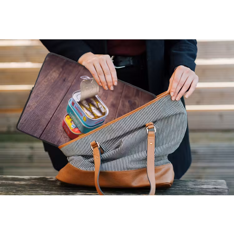 Laptop hülle - Fisch – Dosen – Küche - Vis - Blikjes - Keuken laptophoes neopreen klein