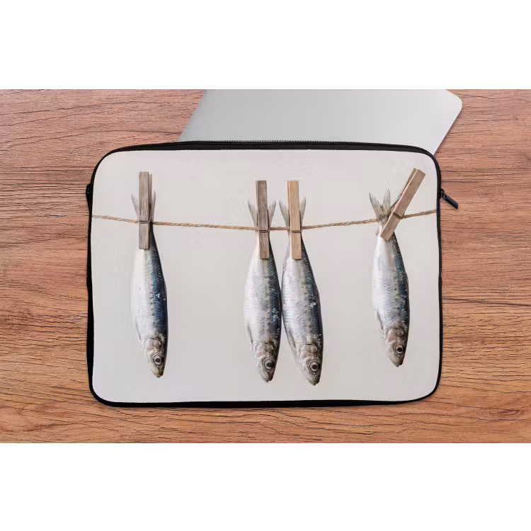 Laptop hülle - Fisch – Hängend – Essen - Vis - Hangend - Eten laptophoes neopreen klein