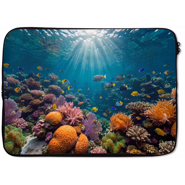 Vis - Koraal - Oceaan - Natuur - Kleurrijk laptophoes neopreen klein -zkaufland3dotto
