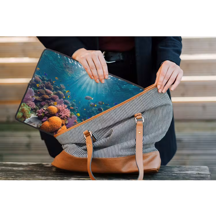 Vis - Koraal - Oceaan - Natuur - Kleurrijk laptophoes neopreen klein -tas