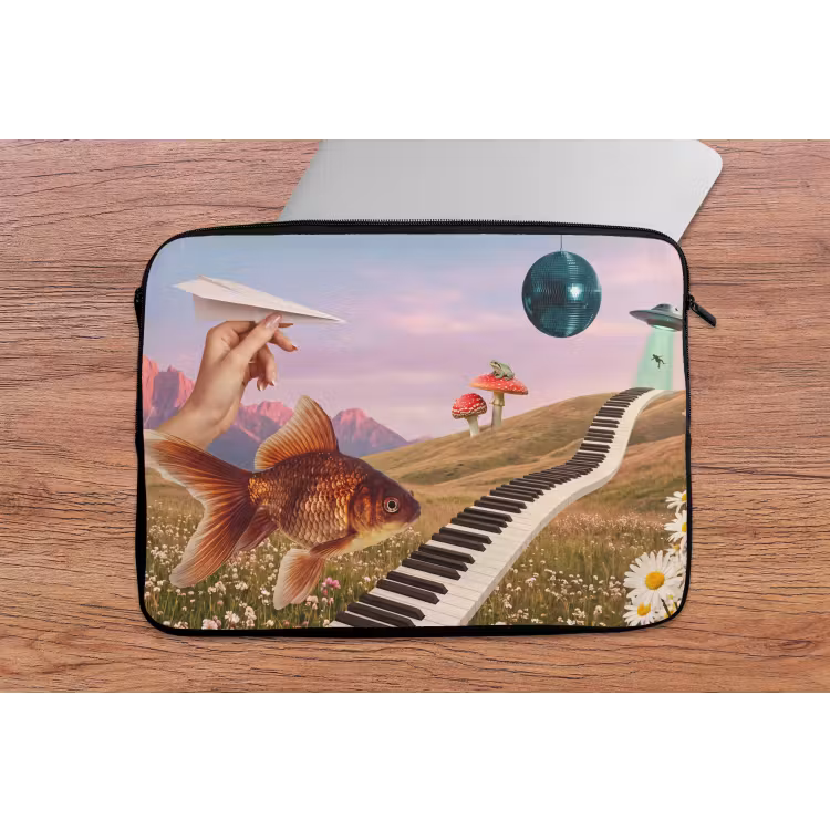 Laptop hülle - Fisch – Natur – Abstrakt - Vis - Natuur - Abstract laptophoes neopreen klein