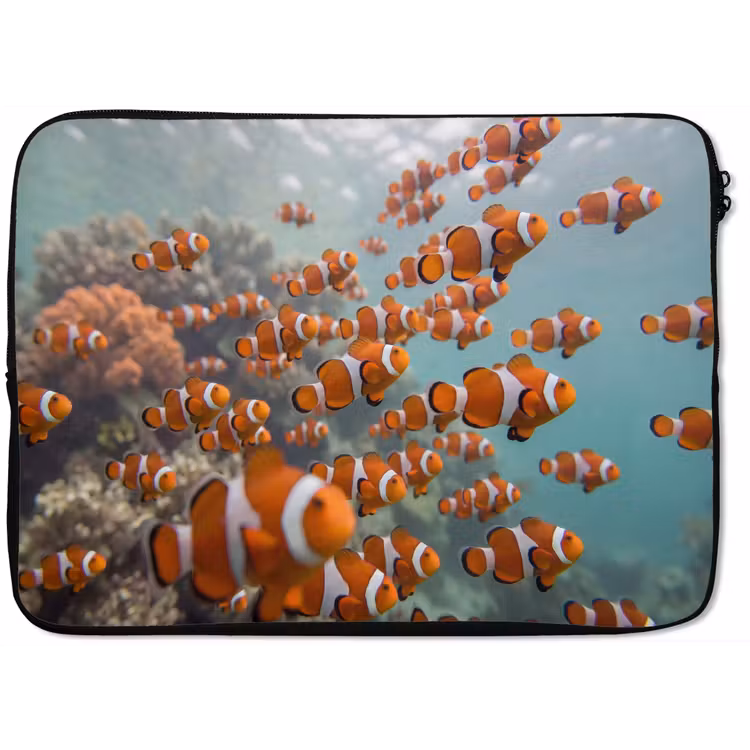 Vis - School - Onderwater - Dieren - Oranje laptophoes neopreen klein -zkaufland3dotto