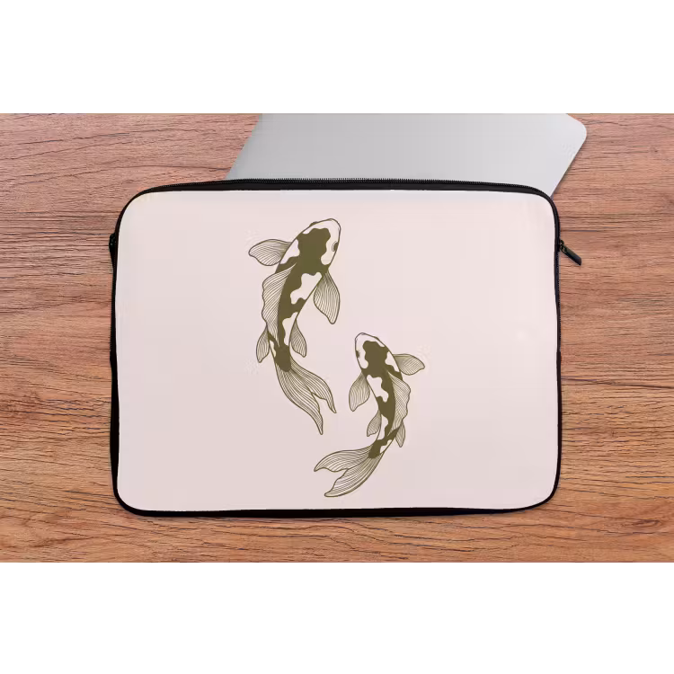 Vis - Zwemmend - Groen - Abstract - Dieren laptophoes neopreen klein -tafel