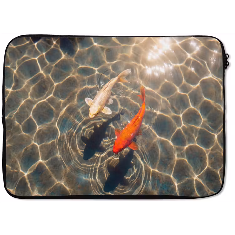 Vis - Water - Dieren - Oranje - Goud laptophoes neopreen klein -zkaufland3dotto