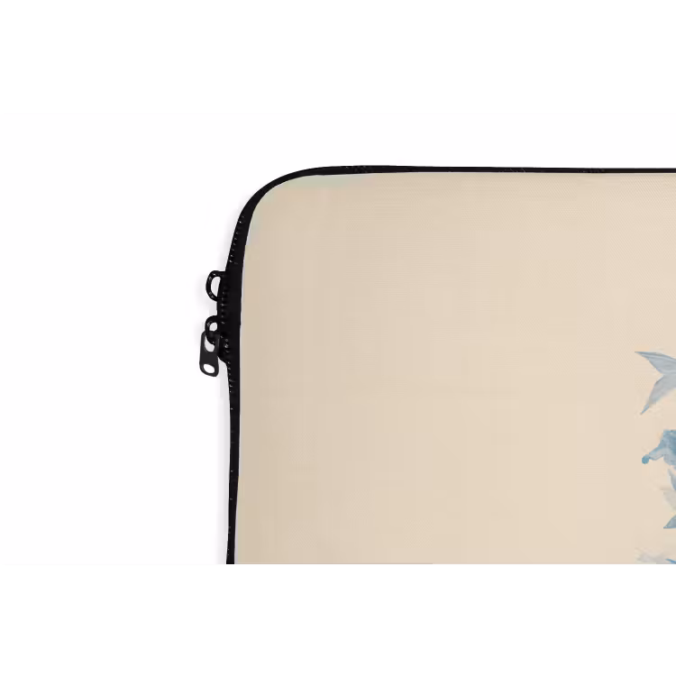 Vissen - Minimalistisch - Blauw laptophoes neopreen klein -detail