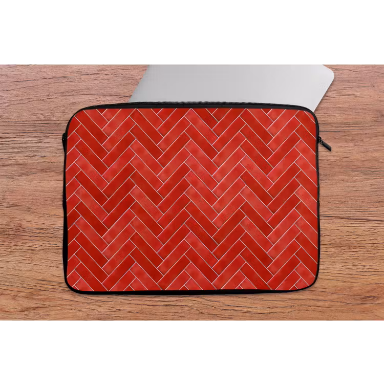Visgraat - Tegel - Rood laptophoes neopreen klein 279 -tafel