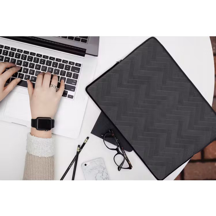 Visgraat - Wandtegel - Donkergrijs laptophoes neopreen klein 279 -bureau