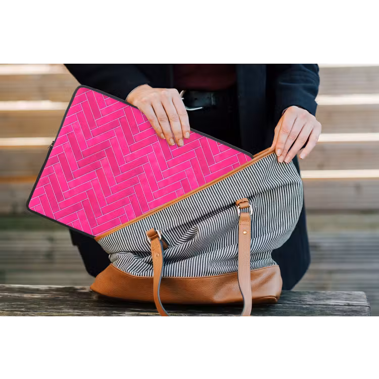 Visgraat - Wandtegel - Fuchsia - Roze laptophoes neopreen klein 279 -tas