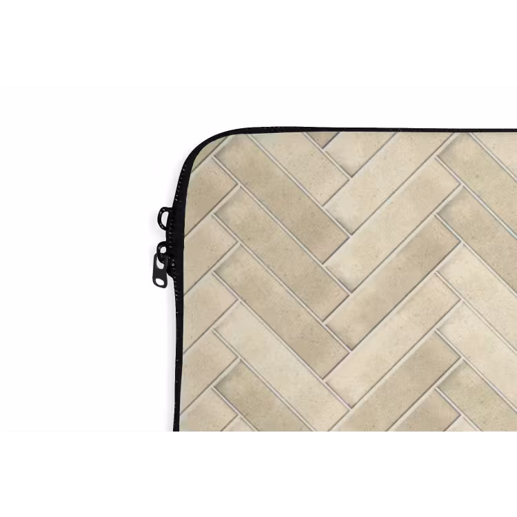 Visgraat - Wandtegel - Licht Beige laptophoes neopreen klein 279 -detail