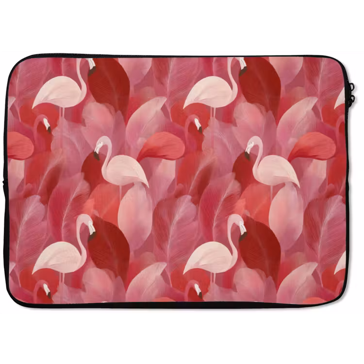 Flamingo - Botanisch - Elegant - Roze - Rood laptophoes neopreen klein 279 -zkaufland3dotto