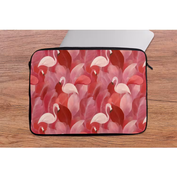 Flamingo - Botanisch - Elegant - Roze - Rood laptophoes neopreen klein 279 -tafel