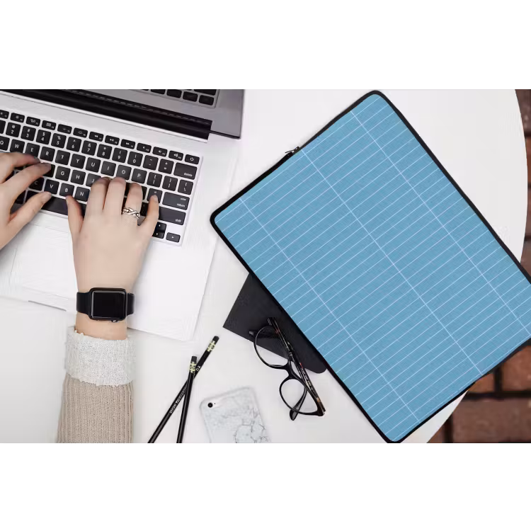 Tegel - Langwerpig - Patroon - Blauw laptophoes neopreen klein 279 -bureau