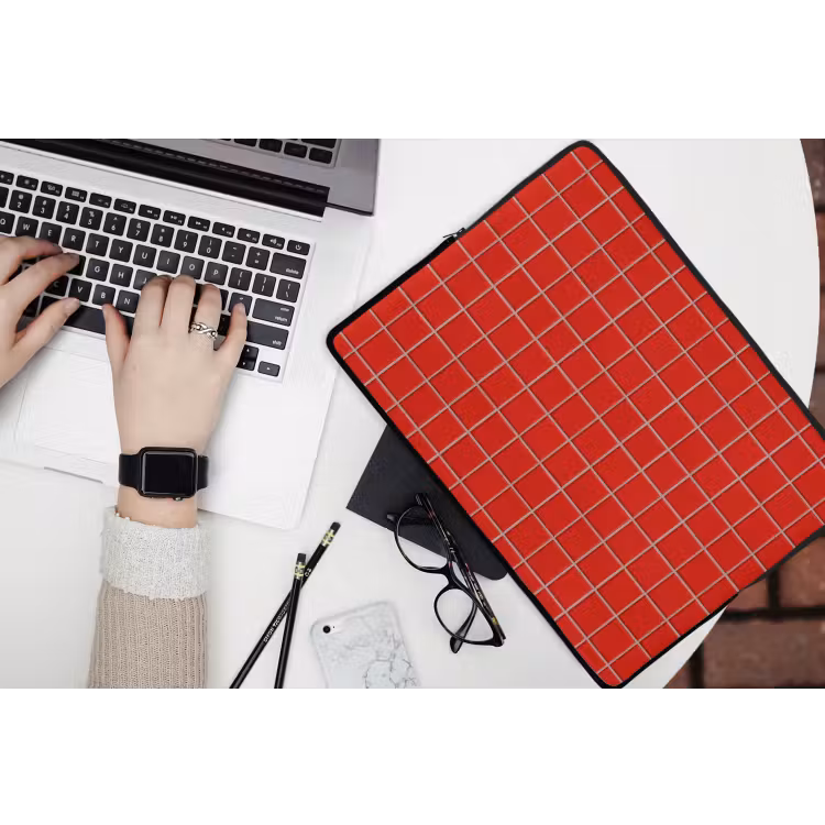 Tegel - Patroon - Kersen - Rood laptophoes neopreen klein 279 -bureau