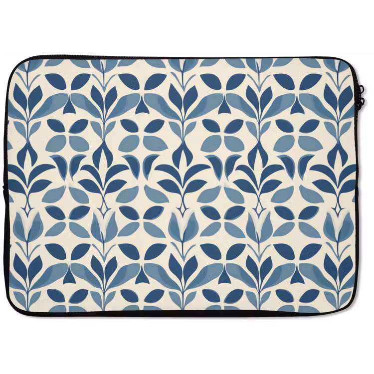 Flora - Modern - Blauw laptophoes neopreen klein 279 -zkaufland3dotto