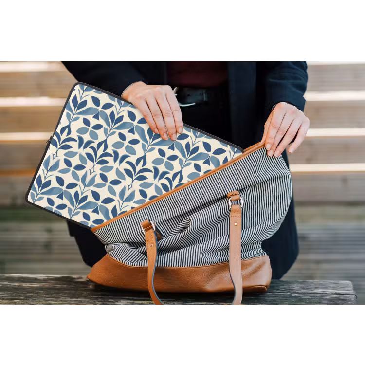Flora - Modern - Blauw laptophoes neopreen klein 279 -tas