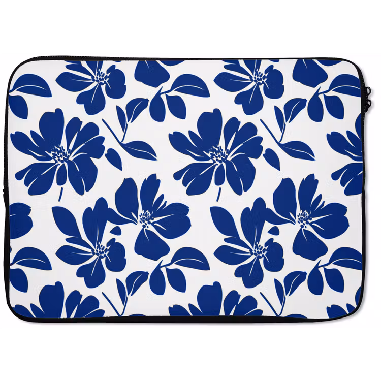 Floraal - Modern - Blauw laptophoes neopreen klein 279 -zkaufland3dotto