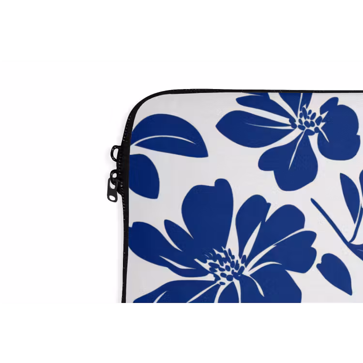 Floraal - Modern - Blauw laptophoes neopreen klein 279 -detail