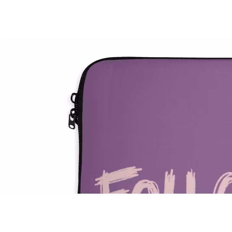 Follow your dreams - Paars - Penseeltextuur laptophoes neopreen klein -detail