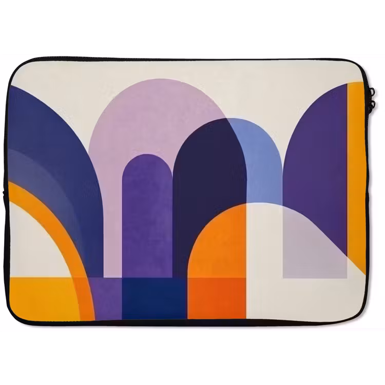 Vormen - Abstract - Grafisch - Oranje laptophoes neopreen klein -zkaufland3dotto