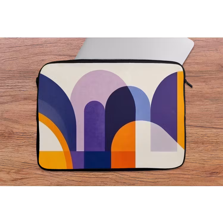 Vormen - Abstract - Grafisch - Oranje laptophoes neopreen klein -tafel
