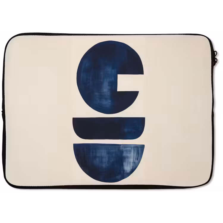 Vormen - Blauw - Abstract laptophoes neopreen klein -zkaufland3dotto