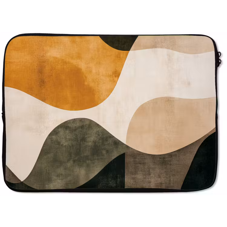 Vormen - Okergeel - Abstract laptophoes neopreen klein -zkaufland3dotto