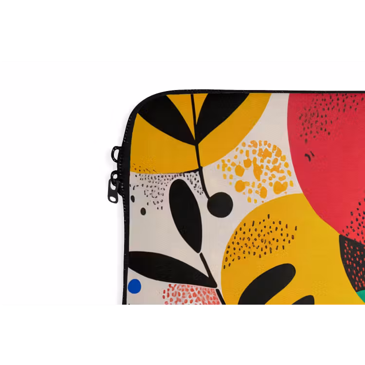 Vormen - Stippen - Kleurrijk laptophoes neopreen klein -detail