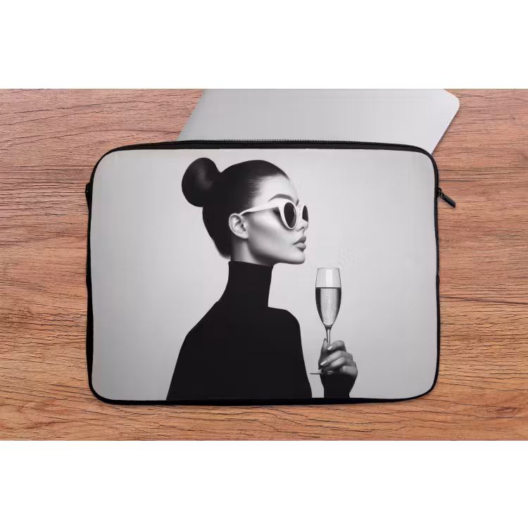 Vrouw - Champagne - Modern laptophoes neopreen klein -tafel