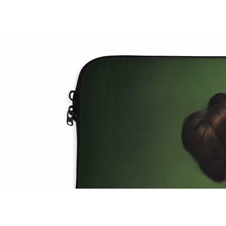 Vrouw - Groen - Bril - Aesthetic - Modern laptophoes neopreen klein -detail