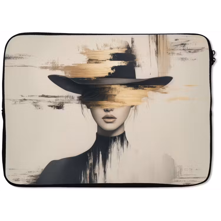 Vrouw - Hoed - Verf laptophoes neopreen klein -zkaufland3dotto