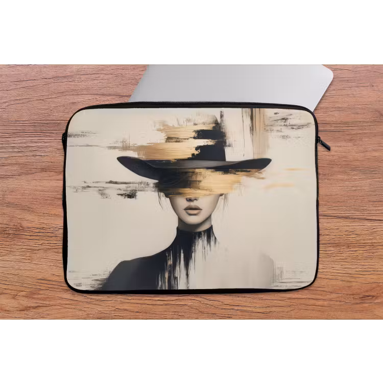 Vrouw - Hoed - Verf laptophoes neopreen klein -tafel
