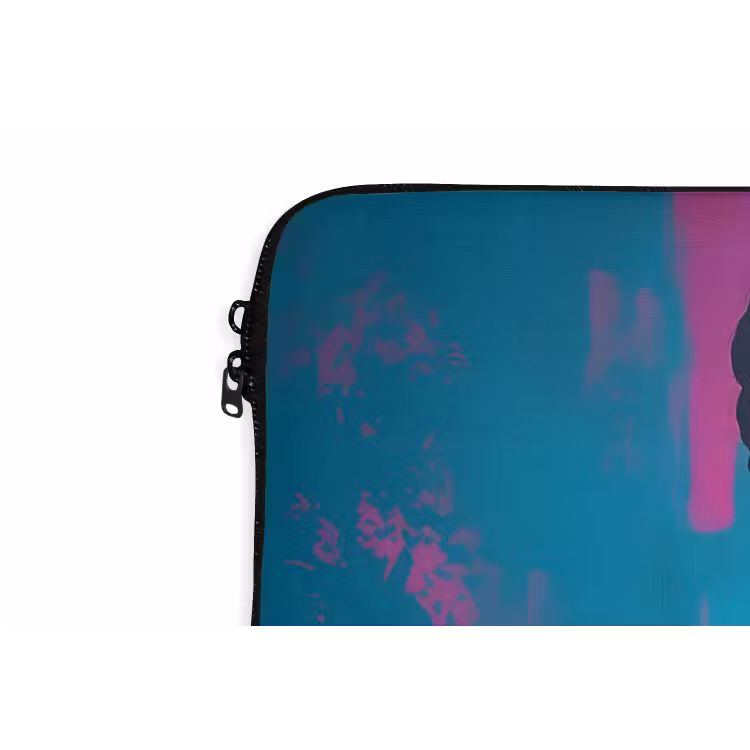 Vrouw - Kauwgom - Zonnebril - Oranje laptophoes neopreen klein -detail
