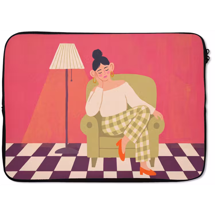 Vrouw - Rust - Interieur - Modern - Kunst laptophoes neopreen klein -zkaufland3dotto