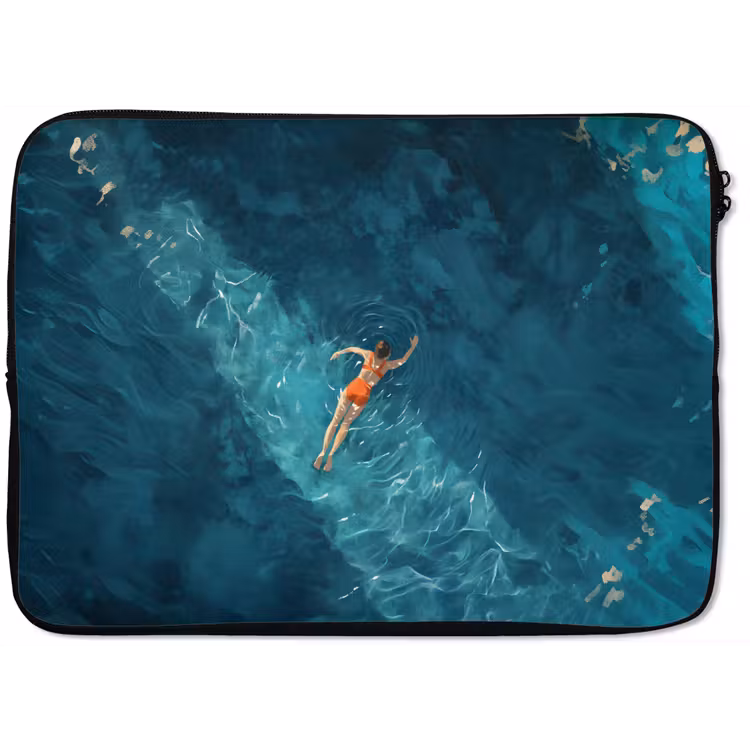 Vrouw - Water - Bikini - Oranje laptophoes neopreen klein -zkaufland3dotto
