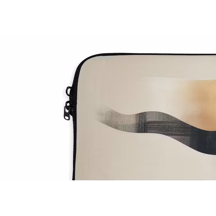 Vrouw - Golven - Zwart laptophoes neopreen klein -detail