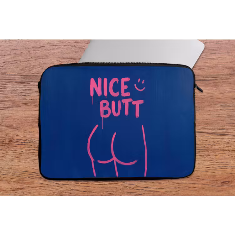 Brutaal - Grappig - Blauw laptophoes neopreen klein -tafel
