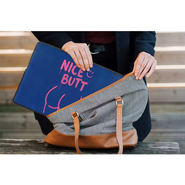 Brutaal - Grappig - Blauw laptophoes neopreen klein -tas