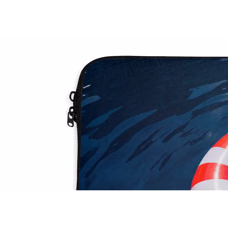 Recreatie - Water - Zomer - Rood - Wit laptophoes neopreen klein -detail