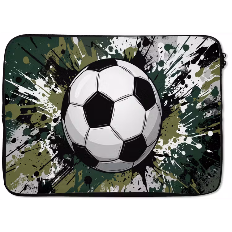 Voetbal - Verf - Spetters - Groen laptophoes neopreen klein -zkaufland3dotto